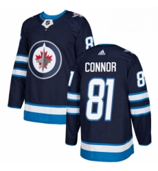 Youth Adidas Winnipeg Jets 81 Kyle Connor Authentic Navy Blue Home NHL Jersey 