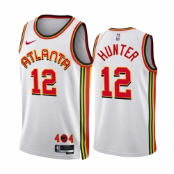 Men's Atlanta Hawks #12 De'Andre Hunter 2022-23 White Association Edition Stitched Jersey