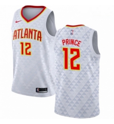 Mens Nike Atlanta Hawks 12 Taurean Prince Swingman White NBA Jersey Association Edition 