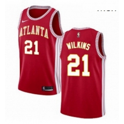 Mens Nike Atlanta Hawks 21 Dominique Wilkins Swingman Red NBA Jersey Statement Edition