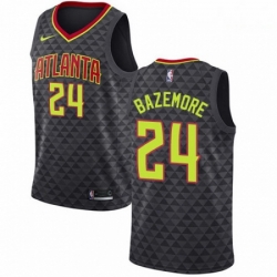 Mens Nike Atlanta Hawks 24 Kent Bazemore Swingman Black Road NBA Jersey Icon Edition 