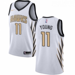 Womens Nike Atlanta Hawks 11 Trae Young Swingman White NBA Jersey City Edition 