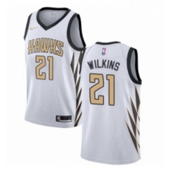 Womens Nike Atlanta Hawks 21 Dominique Wilkins Swingman White NBA Jersey City Edition