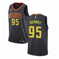 Womens Nike Atlanta Hawks 95 DeAndre Bembry Swingman Black Road NBA Jersey Icon Edition