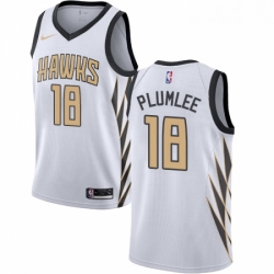 Youth Nike Atlanta Hawks 18 Miles Plumlee Swingman White NBA Jersey City Edition 