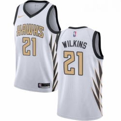 Youth Nike Atlanta Hawks 21 Dominique Wilkins Swingman White NBA Jersey City Edition