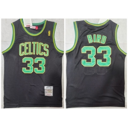 Men Boston Celtics 33 Larry Bird Black Throwback Stitched Jersey