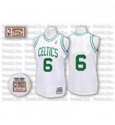 Mens Mitchell and Ness Boston Celtics 6 Bill Russell Authentic White Throwback NBA Jersey