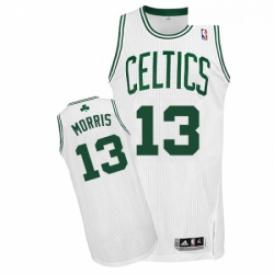 Youth Adidas Boston Celtics 13 Marcus Morris Authentic White Home NBA Jersey 