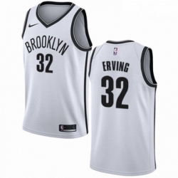 Mens Nike Brooklyn Nets 32 Julius Erving Swingman White NBA Jersey Association Edition