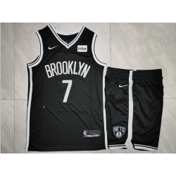 Nets 7 Kevin Durant Black Nike Swingman Jersey 28With Shorts