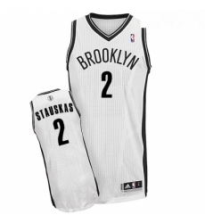 Youth Adidas Brooklyn Nets 2 Nik Stauskas Authentic White Home NBA Jersey 