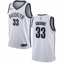 Youth Nike Brooklyn Nets 33 Allen Crabbe Authentic White NBA Jersey Association Edition 