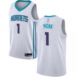 Hornets  1 Malik Monk White Basketball Jordan Swingman Association Edition Jersey