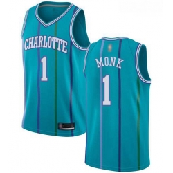 Men Aqua Malik Monk Men Jersey 1 Authentic Charlotte Hornets Basketball Hardwood Classics