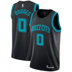 Men Nike Charlotte Hornets 0 Miles Bridges Black NBA Jordan Swingman City Edition 2018 19 Jersey