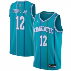 Nike Charlotte Hornets 12 Kelly Oubre Jr  Aqua NBA Jordan Swingman Hardwood Classics Jersey