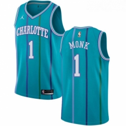 Womens Nike Jordan Charlotte Hornets 1 Malik Monk Swingman Aqua Hardwood Classics NBA Jersey 