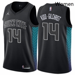 Womens Nike Jordan Charlotte Hornets 14 Michael Kidd Gilchrist Swingman Black NBA Jersey City Edition