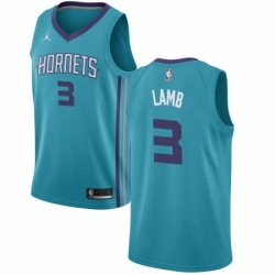 Womens Nike Jordan Charlotte Hornets 3 Jeremy Lamb Swingman Teal NBA Jersey Icon Edition