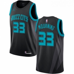 Womens Nike Jordan Charlotte Hornets 33 Alonzo Mourning Swingman Black NBA Jersey 2018 19 City Edition