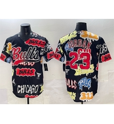 Men Chicago Bulls 23 Michael Jordan Black Limited Stitched Baseball Jersey Men Chicago Bulls 23 Michael Jordan Black Limited Stitched Baseball Jersey