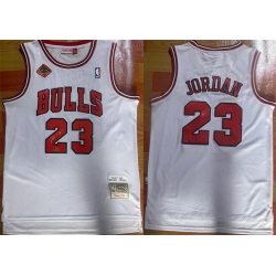 Men Chicago Bulls 23 Michael Jordan White 1997 98 Stitched Jersey