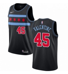 Mens Nike Chicago Bulls 45 Denzel Valentine Swingman Black NBA Jersey City Edition