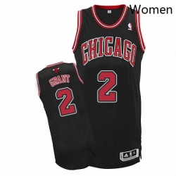 Womens Adidas Chicago Bulls 2 Jerian Grant Authentic Black Alternate NBA Jersey