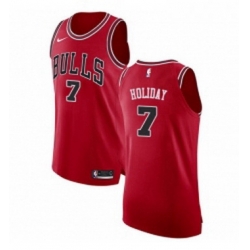 Youth Nike Chicago Bulls 7 Justin Holiday Authentic Red Road NBA Jersey Icon Edition 