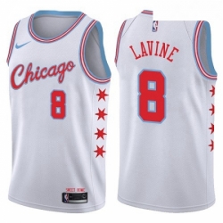 Youth Nike Chicago Bulls 8 Zach LaVine Swingman White NBA Jersey City Edition