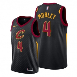 Men Cleveland Cavaliers 4 Evan Mobley Black Jersey