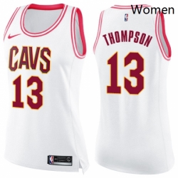 Womens Nike Cleveland Cavaliers 13 Tristan Thompson Swingman WhitePink Fashion NBA Jersey