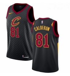 Womens Nike Cleveland Cavaliers 81 Jose Calderon Authentic Black Alternate NBA Jersey Statement Edition 