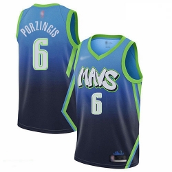 Mavericks 6 Kristaps Porzingis Blue Basketball Swingman City Edition 2019 20 Jersey