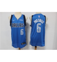 Mavericks 6 Kristaps Porzingis Blue Nike Swingman Jersey