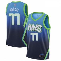 Mavericks 77 Luka Doncic Blue Basketball Swingman City Edition 2019 20 Jersey