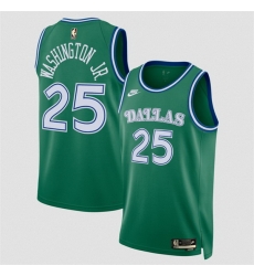 Men Dallas Mavericks 25 P J  Washington Green 2025 Classic Edition Stitched Basketball Jersey
