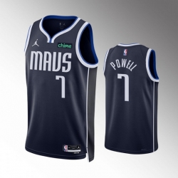 Men Dallas Mavericks 7 Dwight Powell Navy Statement Edition Stitched Basketball Jersey