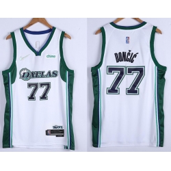 Men Dallas Mavericks Luka Doncic #77 75th Anniversary Swingman Stitched Basketball Jersey