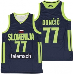 Men Mavericks 77 Luka Doncic Slovenija National Jersey Green