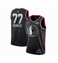 Mens Dallas Mavericks 77 Luka Doncic Swingman Black 2019 All Star Game Basketball Jersey 