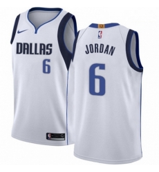 Mens Nike Dallas Mavericks 6 DeAndre Jordan Swingman White NBA Jersey Association Edition 