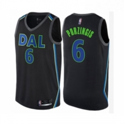 Womens Dallas Mavericks 6 Kristaps Porzingis Swingman Black Basketball Jersey City Edition 