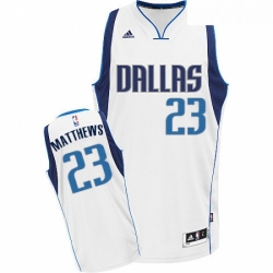 Youth Adidas Dallas Mavericks 23 Wesley Matthews Swingman White Home NBA Jersey