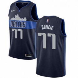 Youth Nike Dallas Mavericks 77 Luka Doncic Swingman Navy Blue NBA Jersey Statement Edition 