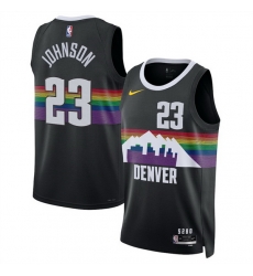 Men Denver Nuggets 23 Cameron Johnson Black 2025 26 City Edition Stitched Basketball Jersey