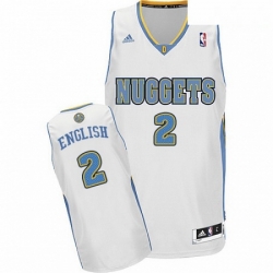 Mens Adidas Denver Nuggets 2 Alex English Swingman White Home NBA Jersey