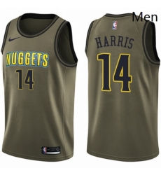 Mens Nike Denver Nuggets 14 Gary Harris Swingman Green Salute to Service NBA Jersey