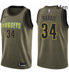 Mens Nike Denver Nuggets 34 Devin Harris Swingman Green Salute to Service NBA Jersey 